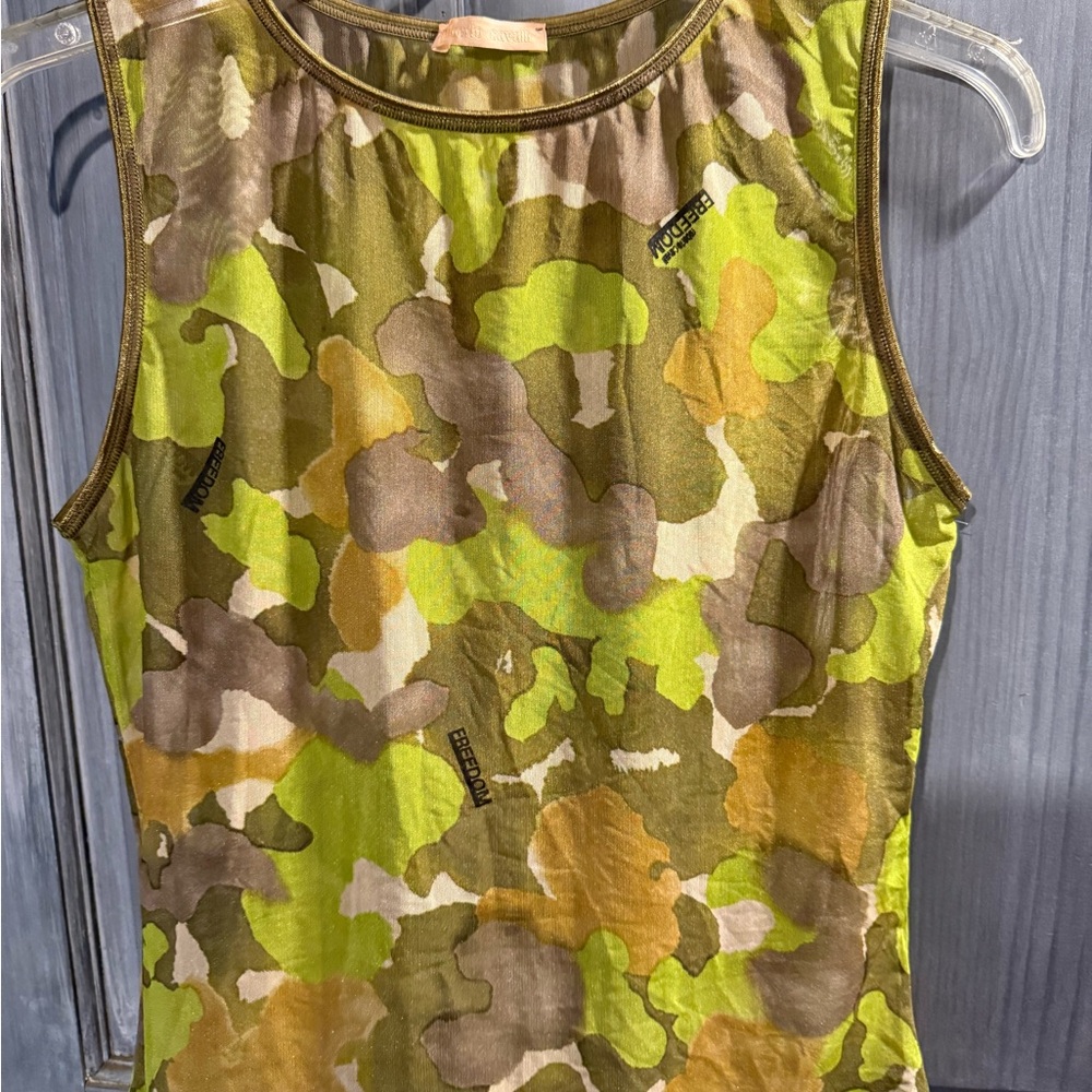 Roberto Cavalli Sheer Mesh Too Tank-Italian 44, US 8